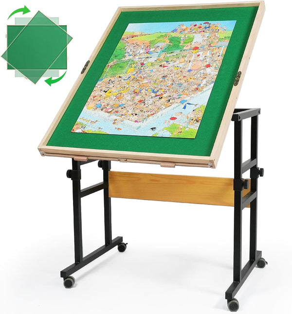ALL4JIG Puzzle Board for Adults Gifts, Wooden Jigsaw Puzzle Table with 4 Drawers, 360°Rotating Panel & Locking Knob, Vertical Usage Option for 2000 Pieces