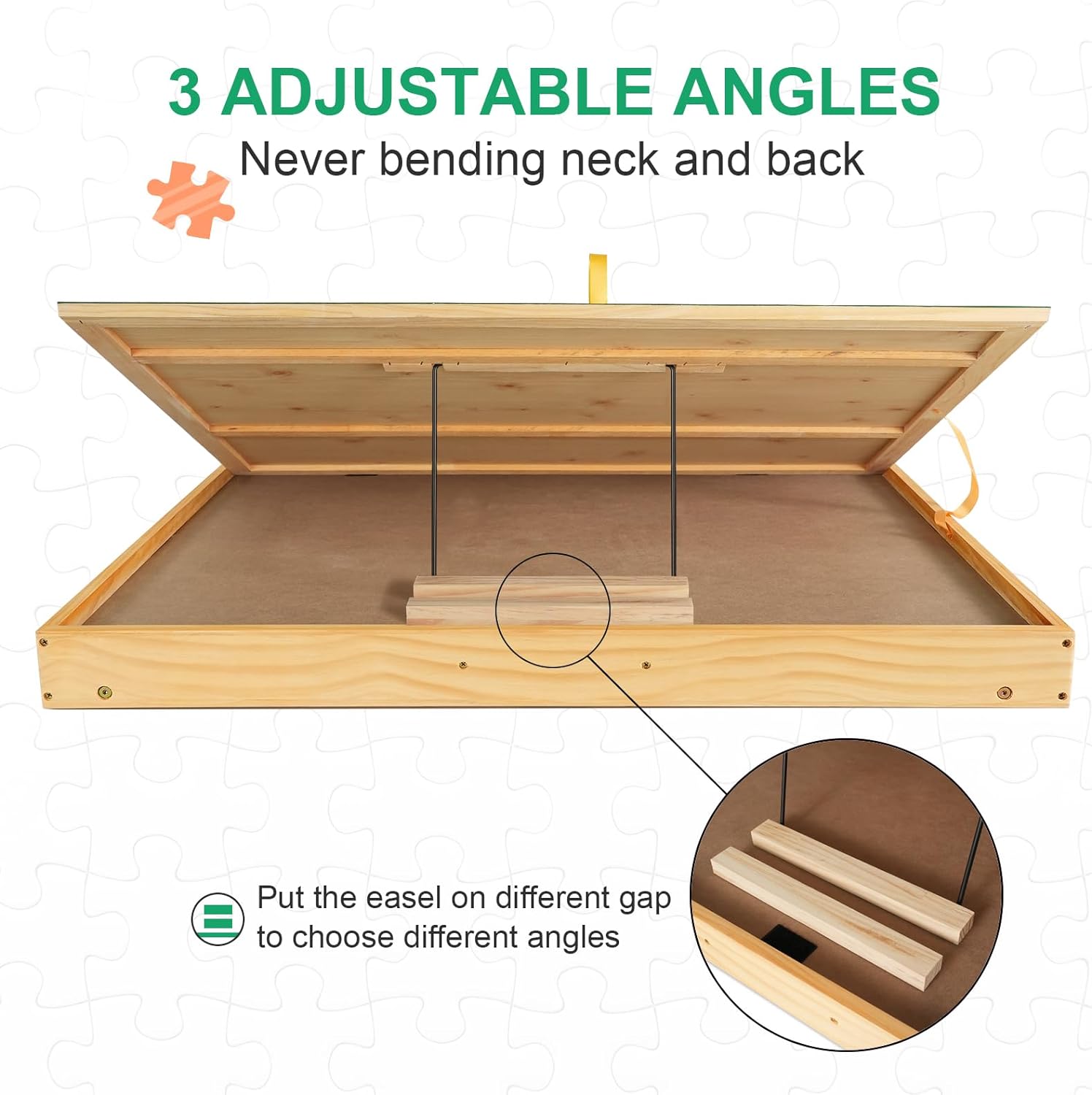 ALL4JIG 2000PCS Portable Puzzle Table with Legs, Adjustable Jigsaw Wooden Puzzle Board with 4 Drawers & Cover Birthday Gift for mom, 3-Tilting-Angle Jigsaw Puzzle Table for Adults