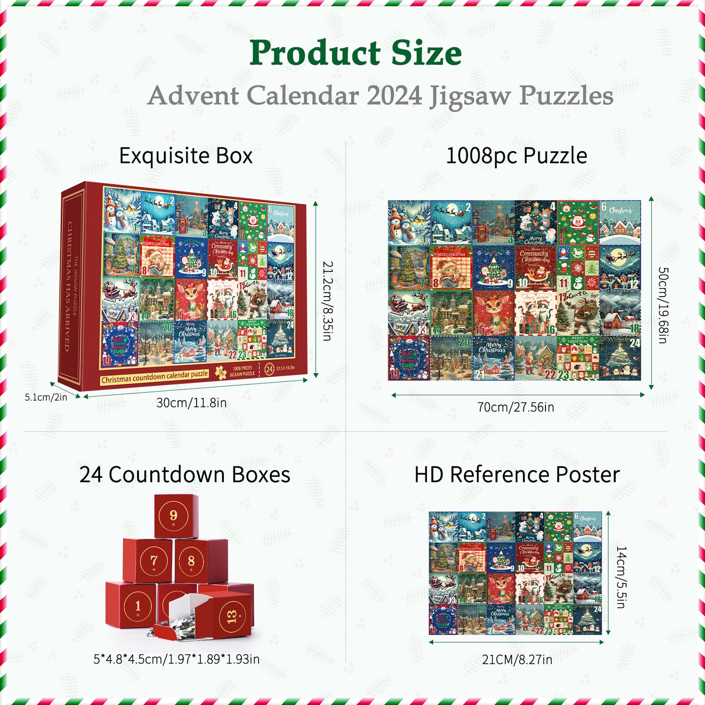 All4jig 1008 Pieces 2024 Christmas Advent Calendar Puzzle