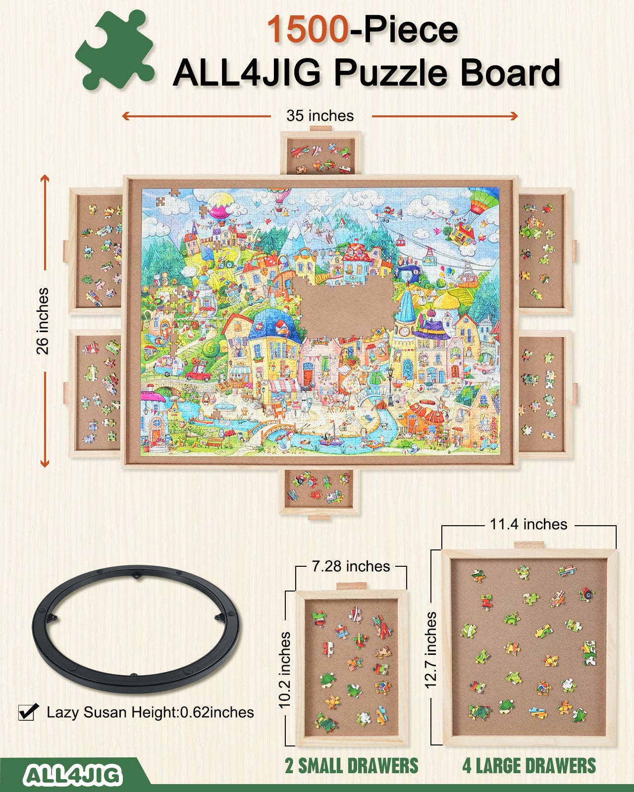 ALL4JIG Rotating Jigsaw Puzzle Board