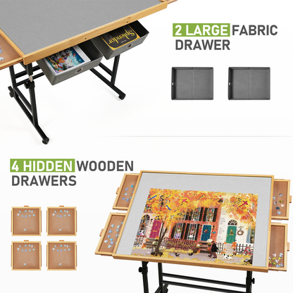ALL4JIG Oxford Fabric Single-Arm Mobile Jigsaw Puzzle Table