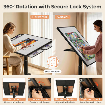 ALL4JIG 1500 Pieces Metal Jigsaw Puzzle Table