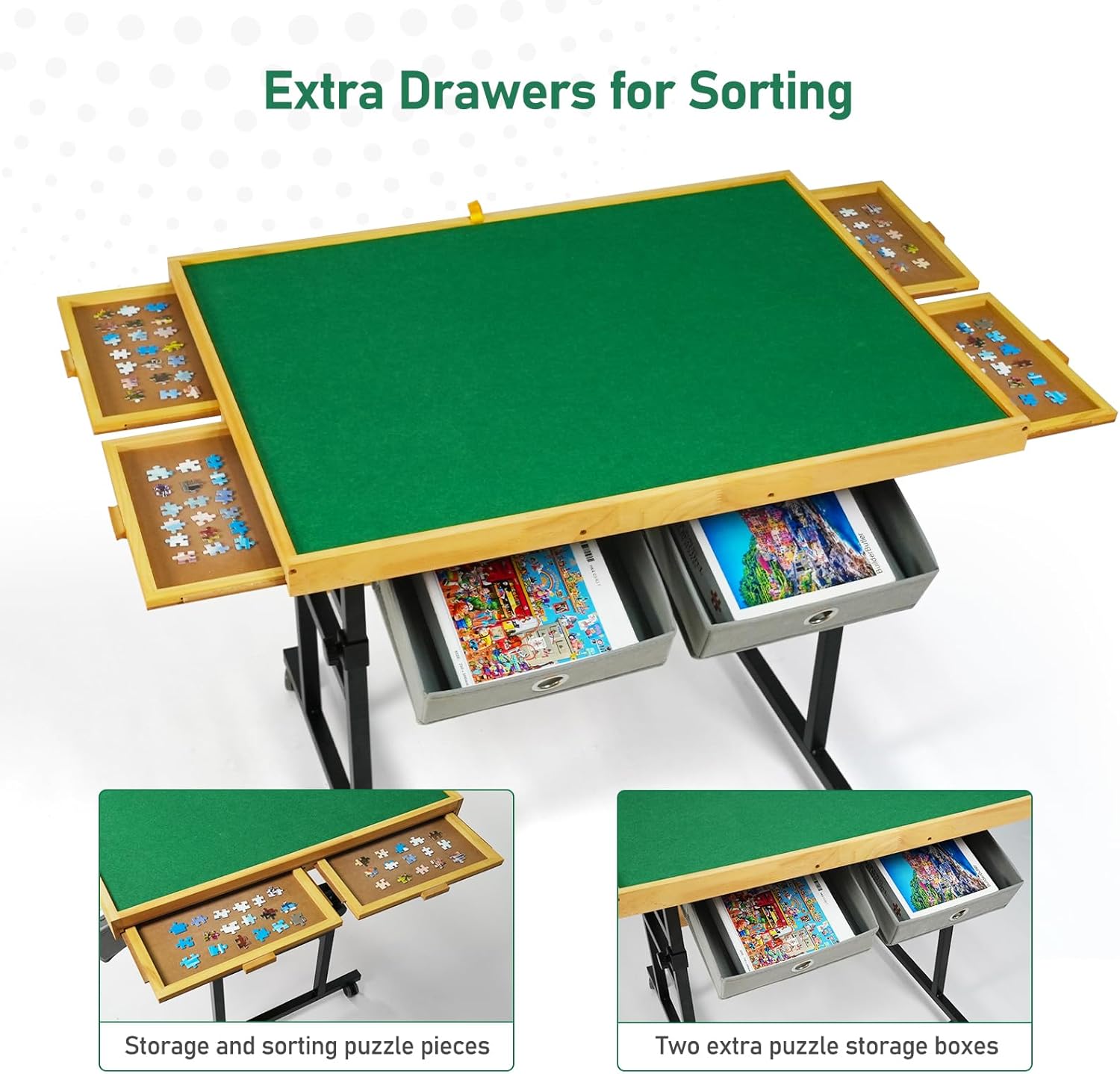 ALL4JIG 1500 Pieces Jigsaw Puzzle Table with Legs, 34.2