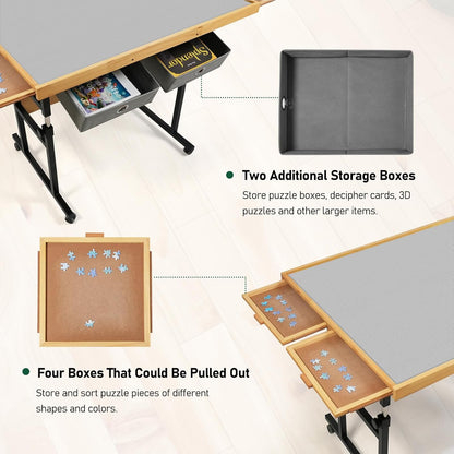 ALL4JIG Oxford Fabric Single-Arm Mobile Jigsaw Puzzle Table