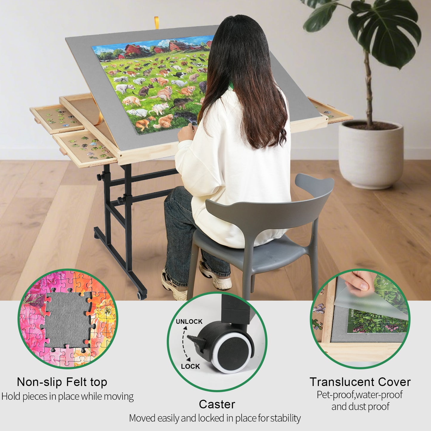 ALL4JIG Double-Layer Mobile Jigsaw Puzzle Table