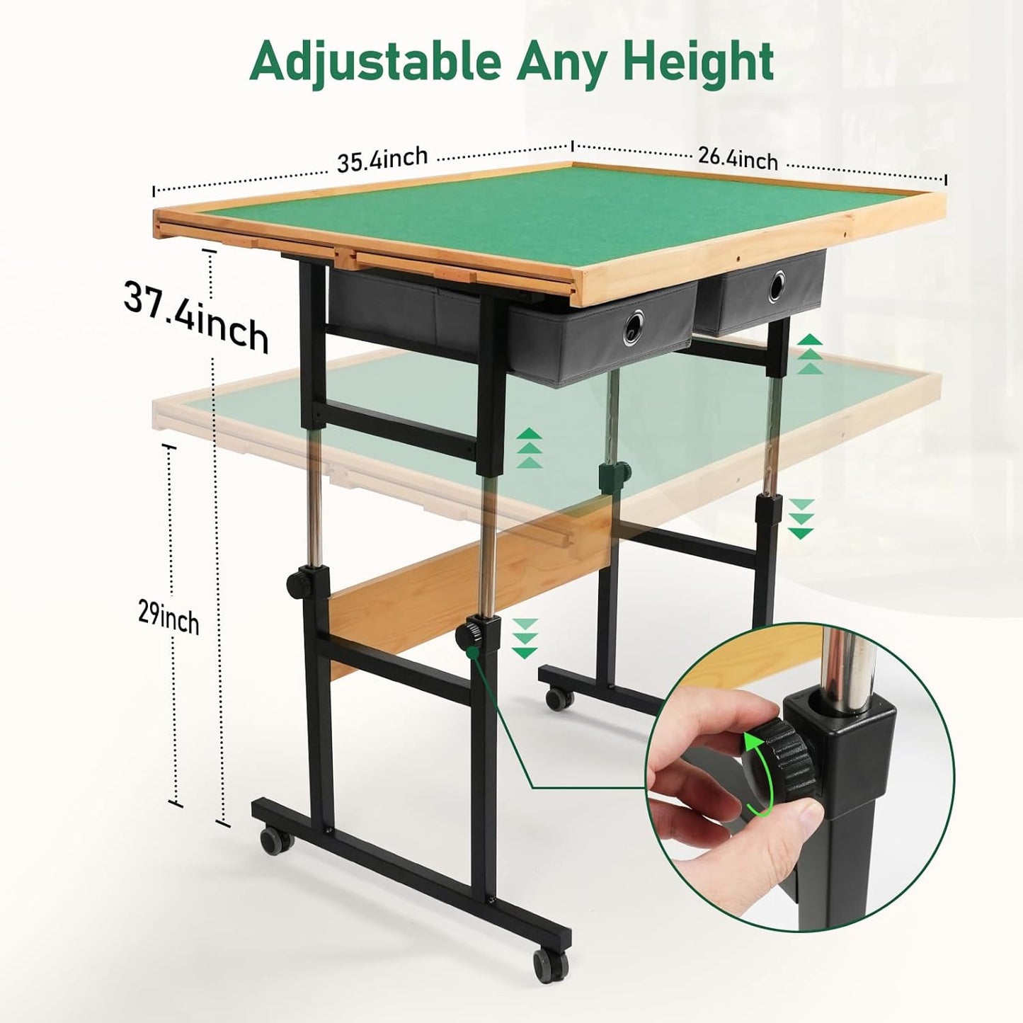 ALL4JIG Oxford Fabric Single-Arm Mobile Jigsaw Puzzle Table