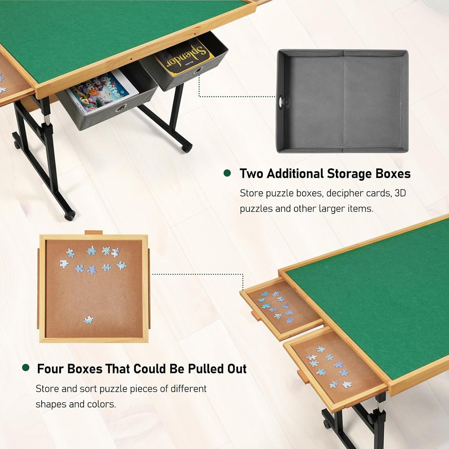 ALL4JIG Oxford Fabric Single-Arm Mobile Jigsaw Puzzle Table