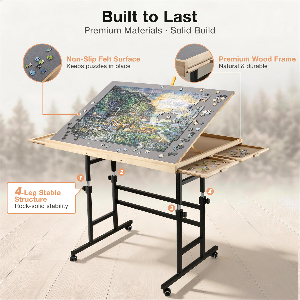 ALL4JIG Double-Layer Mobile Jigsaw Puzzle Table