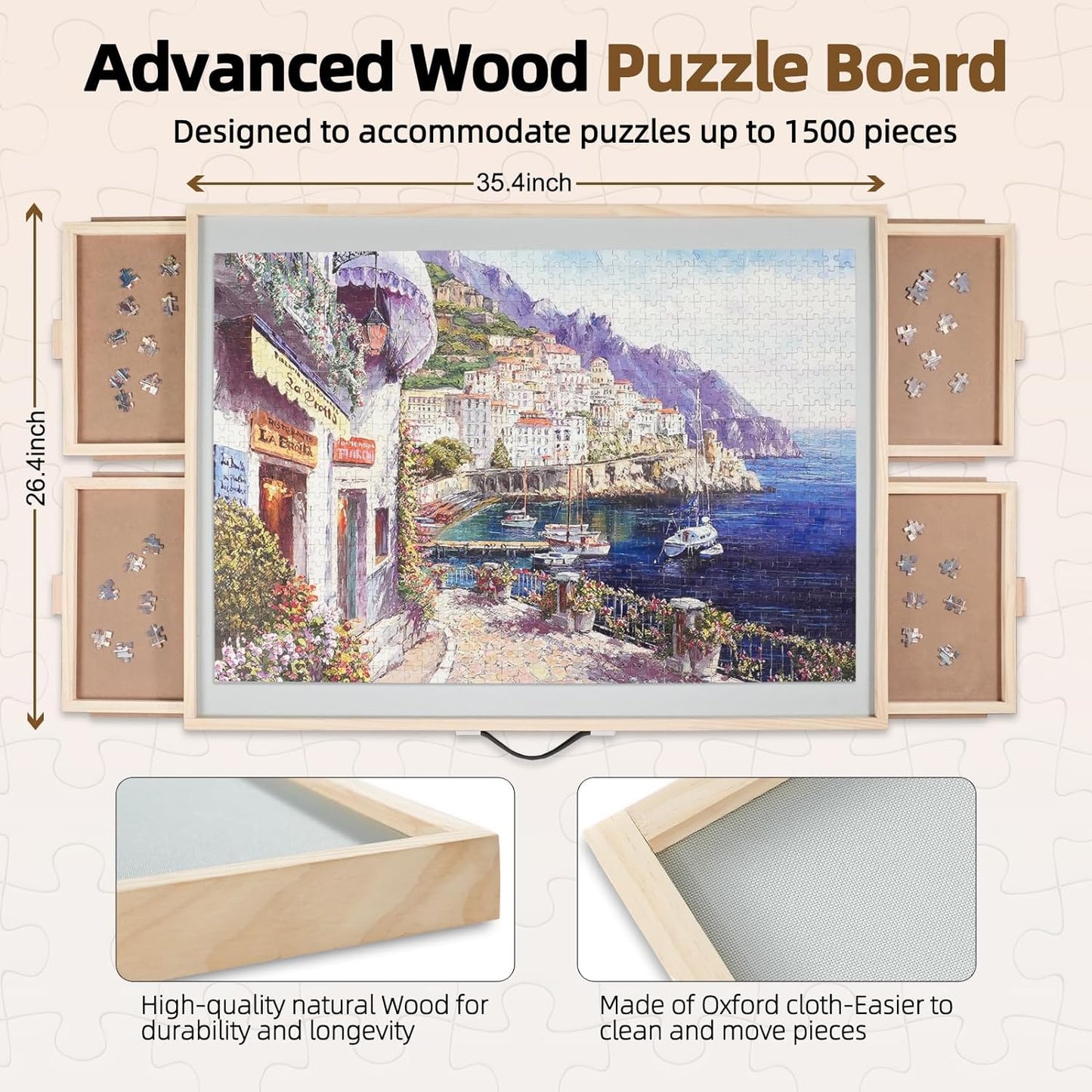 ALL4JIG 2-in-1 Rotating Tilted Jigsaw Puzzle Board