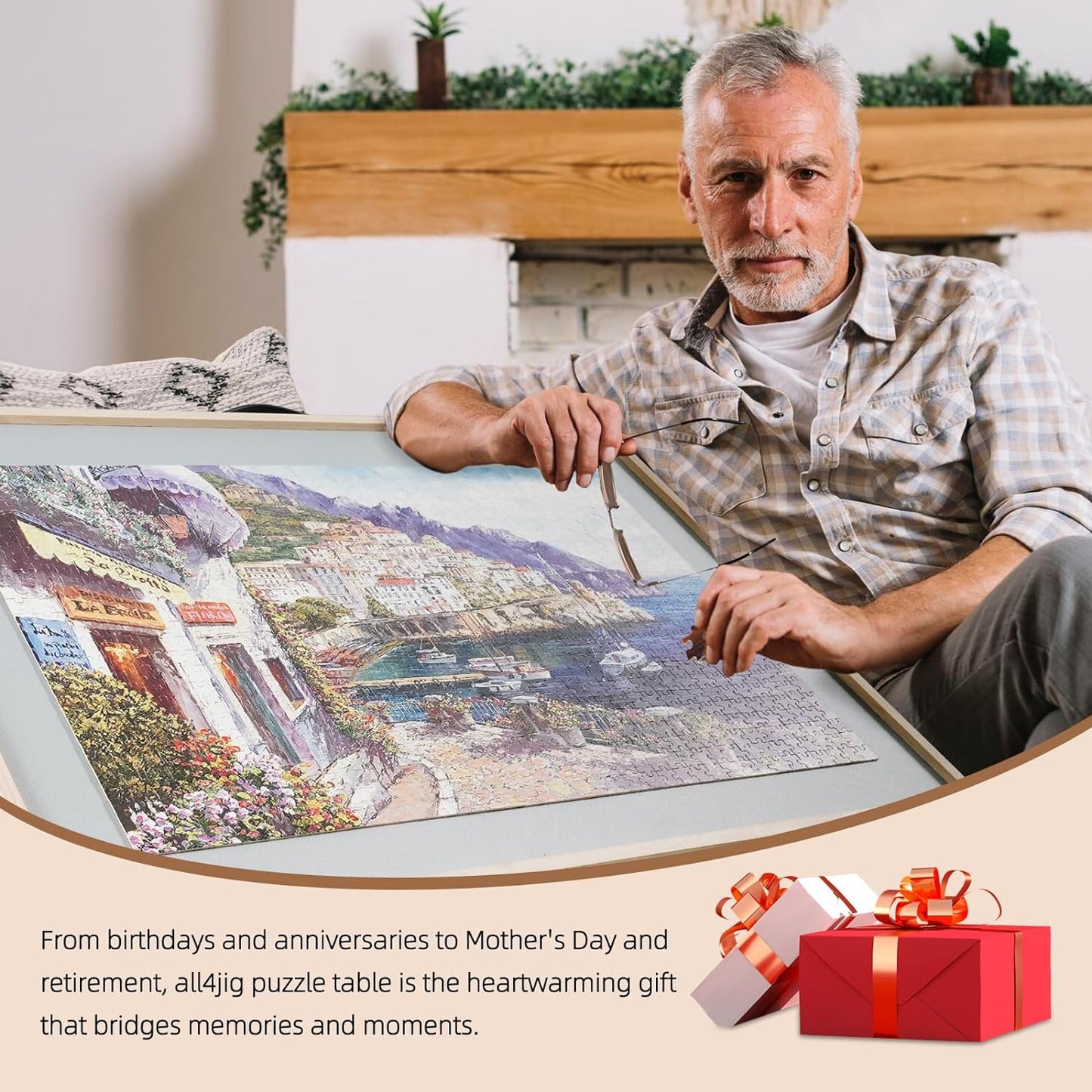 ALL4JIG 2-in-1 Rotating Tilted Jigsaw Puzzle Board