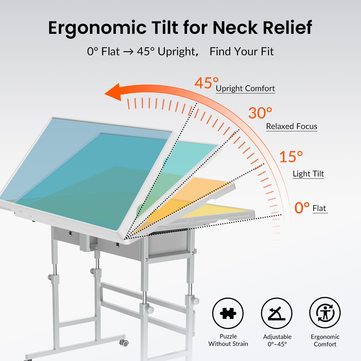 ALL4JIG 1000/1500 Piece Light-Weight Adjustable Tilting Plastic Jigsaw Puzzle Table for Adults and Mother’s Day Gift , 30"x22"/35"x26" Multi-Functional Puzzle Board with 4 Drawers & Protective Cover, 45-Degree Any-Angle Tilt