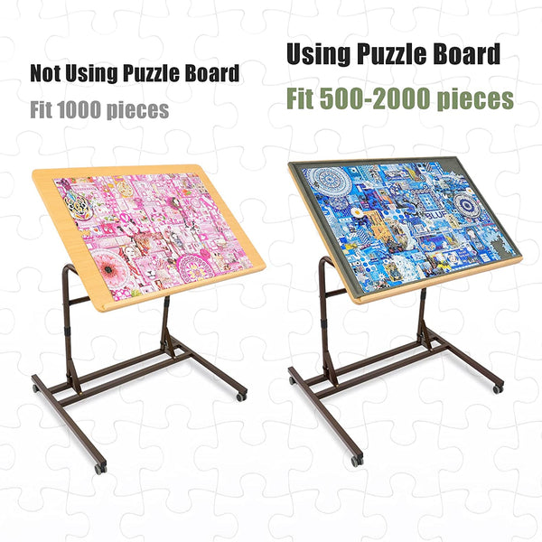 Jigsaw Puzzle Board with Cover 1500 Piece,Folding Puzzle Table with 4  Rolling Wheels